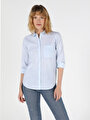 thumb-Показати інформацію про Сорочка З Довгим Рукавом Жіноча Синя Класичного Крою Cl1048899