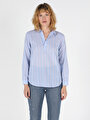 thumb-Показати інформацію про Сорочка З Довгим Рукавом Жіноча Блакитна  Cl1049228