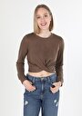 thumb-Показати інформацію про Футболка З Довгим Рукавом Жіноча Коричнева  Cl1060595