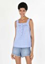 thumb-Показати інформацію про Сорочка З Коротким Рукавом Жіноча Блакитна  Cl1058763