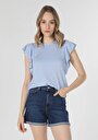 thumb-Показати інформацію про Футболка З Коротким Рукавом Жіноча Блакитна  Cl1054378