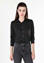 thumb-Показати інформацію про Сорочка З Довгим Рукавом Жіноча Чорна  Cl1060145