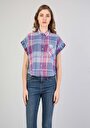 thumb-Показати інформацію про Сорочка З Коротким Рукавом Жіноча Блакитна  Cl1042213