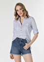 thumb-Показати інформацію про Сорочка З Довгим Рукавом Жіноча Блакитна  Cl1058749