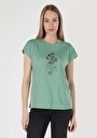 thumb-Показати інформацію про Футболка З Коротким Рукавом Жіноча Зелена  Cl1063441