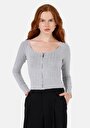 thumb-Показати інформацію про Блуза З Довгим Рукавом Жіноча Сіра  Cl1072719