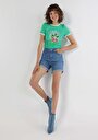 thumb-Показати інформацію про Футболка З Коротким Рукавом Жіноча Зелена  Cl1064266