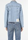 thumb-Показати інформацію про Джинсова Куртка Жіноча Блакитна Класичного Крою CL1054658