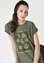 thumb-Показати інформацію про Футболка З Коротким Рукавом Жіноча Зелена  Cl1063346