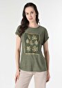 thumb-Показати інформацію про Футболка З Коротким Рукавом Жіноча Зелена  Cl1063346