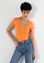 thumb-Показати інформацію про Футболка З Коротким Рукавом Жіноча Помаранчева  Cl1064014