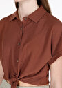 thumb-Показати інформацію про Сорочка З Коротким Рукавом Жіноча Коричнева  Cl1074598