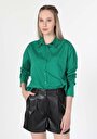 thumb-Показати інформацію про Сорочка З Довгим Рукавом Жіноча Зелена  Cl1060141