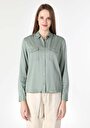 thumb-Показати інформацію про Сорочка З Довгим Рукавом Жіноча Зелена  Cl1061042