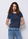 thumb-Показати інформацію про Блуза З Коротким Рукавом Жіночий Блакитна  Cl1073173