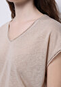 thumb-Показати інформацію про Футболка З Коротким Рукавом Жіноча Бежева  Cl1074594