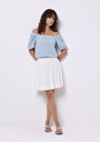 thumb-Показати інформацію про Блуза З Коротким Рукавом Жіночий Блакитна  Cl1074324