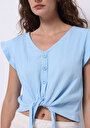 thumb-Показати інформацію про Сорочка З Коротким Рукавом Жіноча Блакитна  Cl1074600
