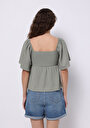 thumb-Показати інформацію про Блуза З Коротким Рукавом Жіночий Зелена  Cl1074577