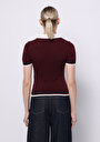 thumb-Показати інформацію про Светр Із Коротким Рукавом Жіночий Бордовий  Cl1075511