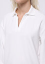 thumb-Показати інформацію про Теніска Поло З Довгим Рукавом Жіночий Білий