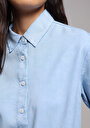 thumb-Показати інформацію про Сорочка З Довгим Рукавом Жіноча Блакитна  Cl1077717