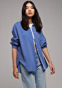 thumb-Показати інформацію про Сорочка З Довгим Рукавом Жіноча Блакитна  Cl1078109
