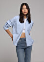thumb-Показати інформацію про Сорочка З Довгим Рукавом Жіноча Блакитна  Cl1078107