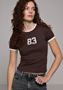 thumb-Показати інформацію про Футболка З Коротким Рукавом Жіноча Коричнева