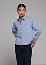 thumb-Показати інформацію про Сорочка З Довгим Рукавом Жіноча Блакитна
