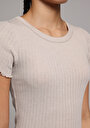 thumb-Показати інформацію про Футболка З Коротким Рукавом Жіноча Бежева