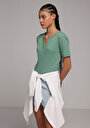 thumb-Показати інформацію про Блуза З Коротким Рукавом Жіночий Зелена