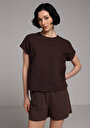 thumb-Показати інформацію про Футболка З Коротким Рукавом Жіноча Коричнева