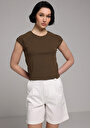 thumb-Показати інформацію про Блуза З Коротким Рукавом Жіночий Коричнева