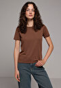 thumb-Показати інформацію про Футболка З Коротким Рукавом Жіноча Коричнева