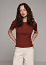 thumb-Показати інформацію про Поло З Коротким Рукавом Жіноче Коричневе